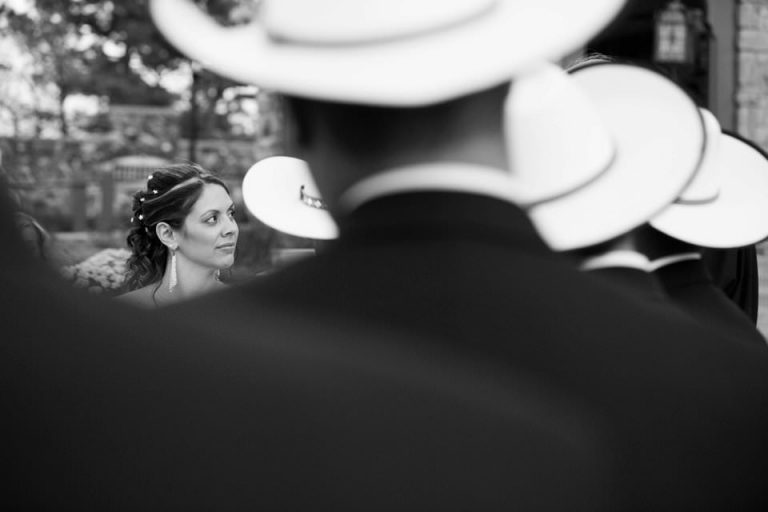 artistic shot of the bride at Highlands Ranch Mansion wedding ceremony